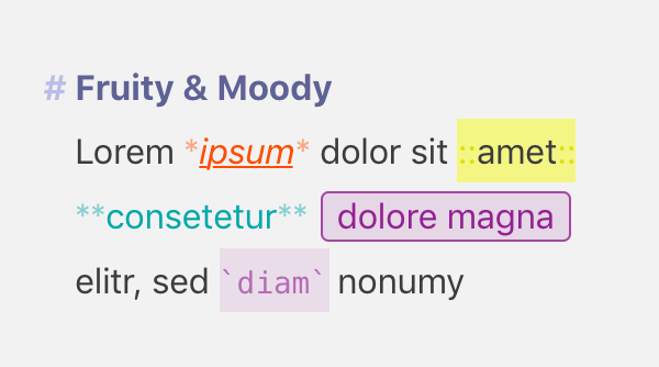 Editor Theme “Fruity & Moody“ by Brian Henry Gray